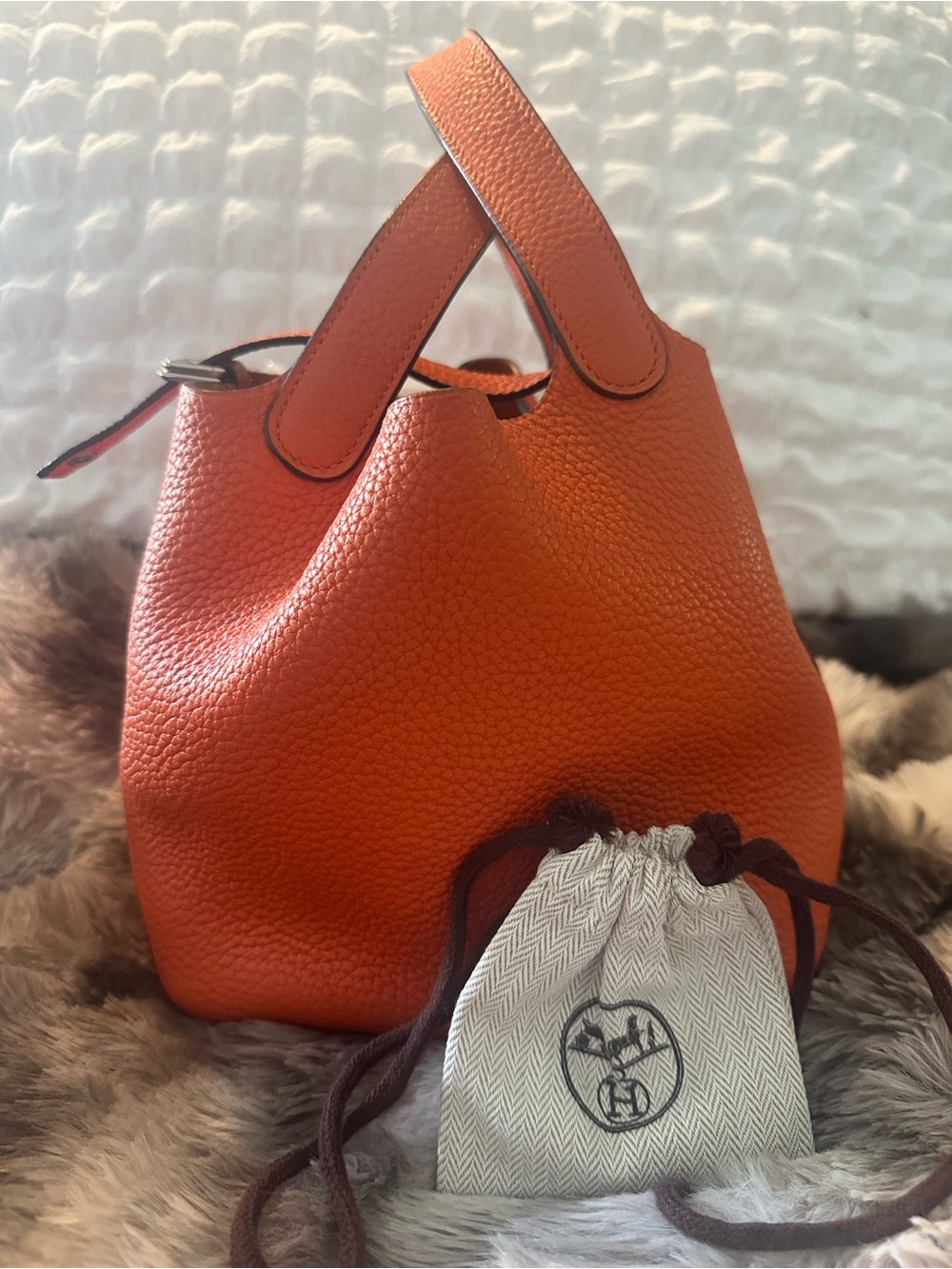 Hermes Picotin Lock PM 18 Orange Clemence Leather Bag - PERFECT w/ lock + 2 keys